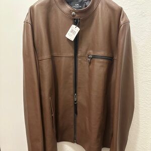 Coach Men’s Saddle Brown Leather Jacket